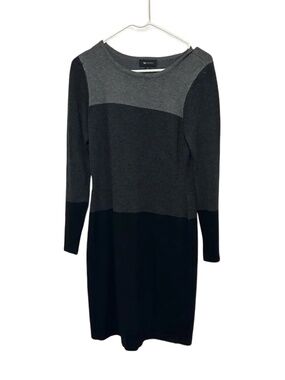 AB Studio Gray‎ Colorblock Knit Sweater Dress Size Small